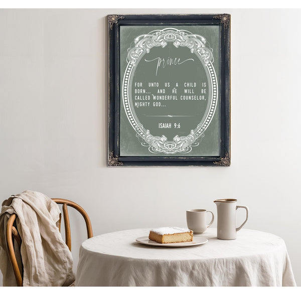 Bella Frye Isaiah 9:6 Wall Art – Prince of Peace – Christian Christmas Scripture Print