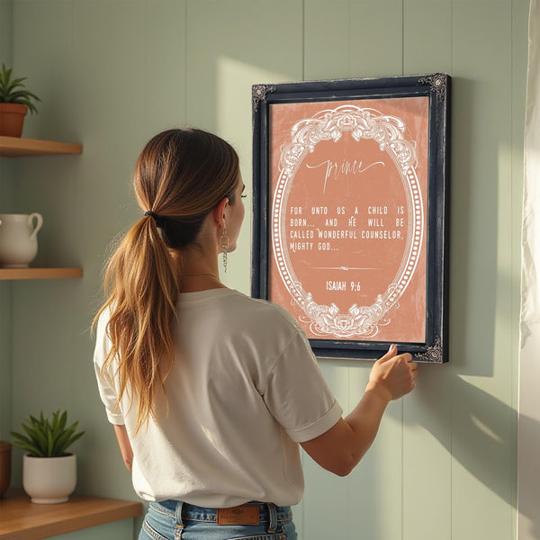 Bella Frye Isaiah 9:6 Wall Art – Prince of Peace – Christian Christmas Scripture Print