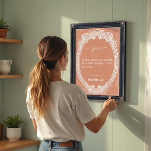 Bella Frye Philippians 4:6-7 Bible Verse Wall Art – Peace Through Prayer – Christian Scripture Print