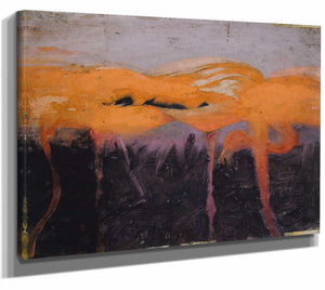 Bella Frye 20" x 16" / Stretched Canvas Wrap Red Flamingoes by Abbott Handerson Thayer, Birds Print