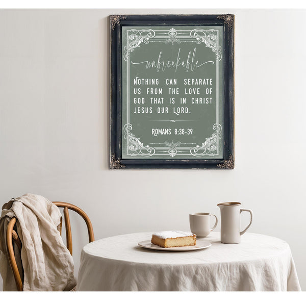 Bella Frye Romans 8:38-39 Wall Art – Nothing Can Separate Us – Unbreakable Love Scripture Print