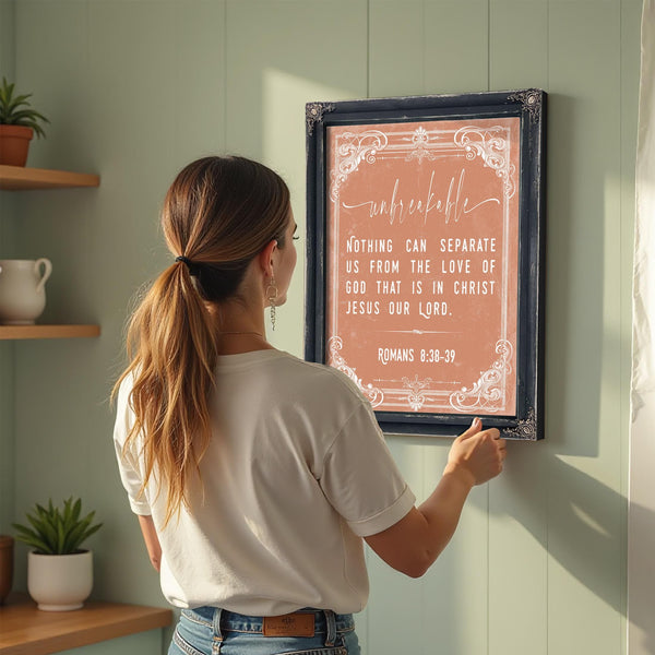 Bella Frye Romans 8:38-39 Wall Art – Nothing Can Separate Us – Unbreakable Love Scripture Print