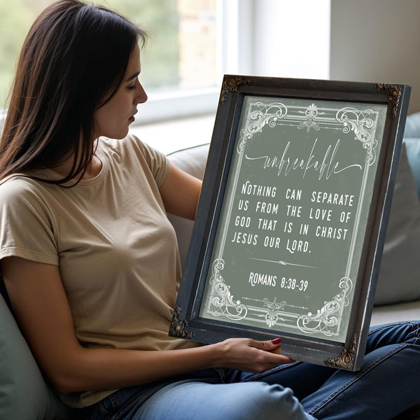 Bella Frye Romans 8:38-39 Wall Art – Nothing Can Separate Us – Unbreakable Love Scripture Print