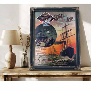 Bella Frye Shipping State Line to Ireland, Liverpool Framed Art - Vintage Artwork Print