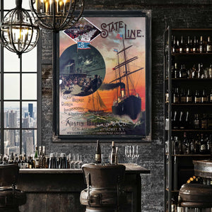 Bella Frye Shipping State Line to Ireland, Liverpool Framed Art - Vintage Artwork Print