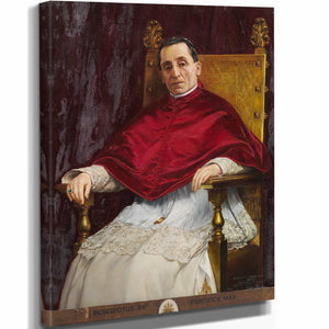 Antonio Fabres 11" x 14" / Stretched Canvas Wrap Benedicto Xv By Antonio Fabres