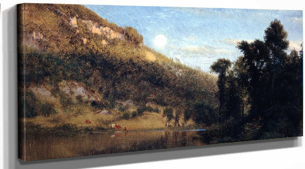 Aaron Draper Shattuck Berkshire Foothills Full Moon Over Meadowbrook By Aaron Draper Shattuck