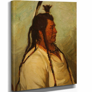 Joseph Henry Sharp 11" x 14" / Stretched Canvas Wrap Big Brave Blackfeet Dance Chief By Joseph Henry Sharp