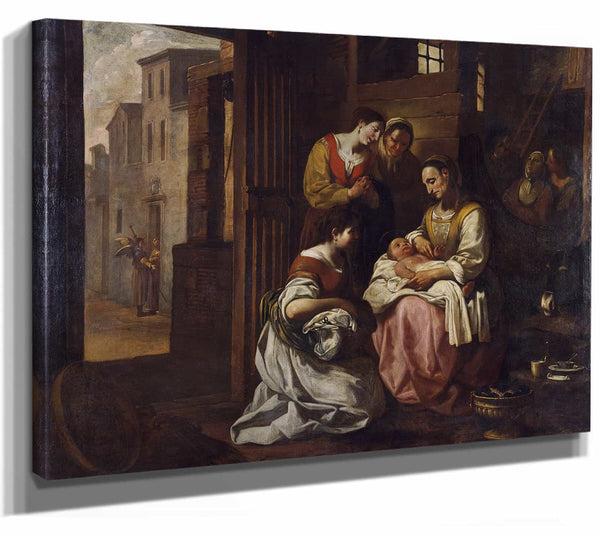 Antoni Viladomat 14" x 11" / Stretched Canvas Wrap Birth Of Saint Francis By Antoni Viladomat