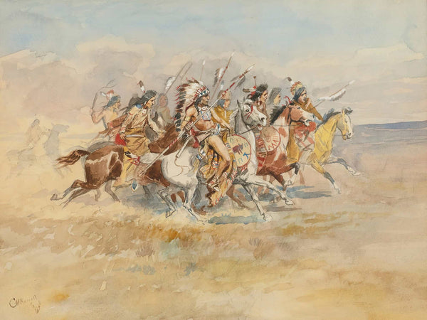 Charles Marion Russell Blackfeet War Party By Charles Marion Russell