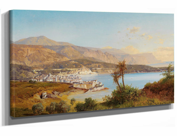 Albert Zimmermann 2 18" x 12" / Stretched Canvas Wrap Blick Uber Die Bucht Von Villefranche Sur Mer By Albert Zimmermann 2