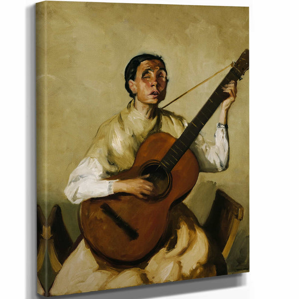 Robert Henri 11" x 14" / Stretched Canvas Wrap Blind Spanish Singer By Robert Henri