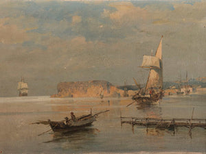 Constantinos Volanakis Boats In A Port By Constantinos Volanakis