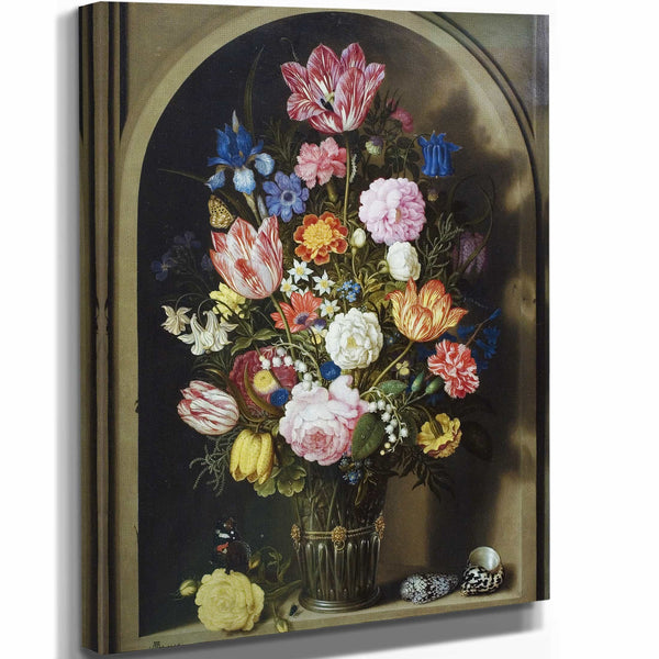 Ambrosius Bosschaert The Elder Bouquet Of Flowers In A Stone Niche (1618) By Ambrosius Bosschaert The Elder