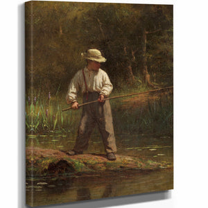 Boy Fishing By Eastman Johnson