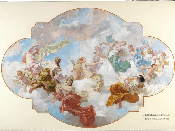 Carl Johann Peyfuss Bozzetto For The Ceiling Fresco In The Dance Hall Of The Paul Ritter Von Schoeller Palace In Vienna By Carl Johann Peyfuss