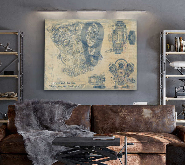 Briggs and Stratton Vtwin Vanguard Gas Engine Wall Art from Bella Frye.