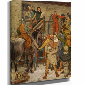 Albert Frans Lieven De Vr 11" x 14" / Stretched Canvas Wrap Bruges Receives Its City Charter From Philip Of Alsace By Albert Frans Lieven De Vr