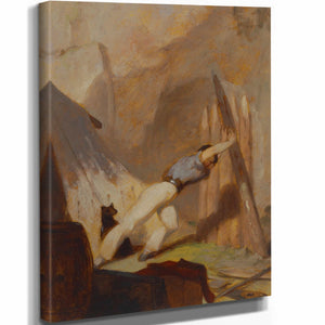 Thomas Sully 11" x 14" / Stretched Canvas Wrap Building A Shelter By Thomas Sully