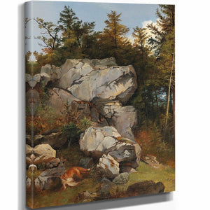 Carl Borromaus Andreas Ruthart Burde Fuchs Mit Beute In Felsiger Landschaft By Carl Borromaus Andreas Ruthart