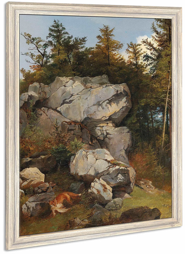 Burde Fuchs Mit Beute In Felsiger Landschaft By Carl Borromaus Andreas Ruthart