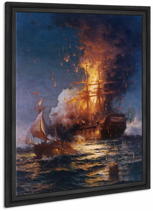 Burning Of The Frigate Philadelphia In The Harbor Of Tripoli By Edward Moran