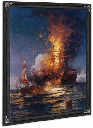 Burning Of The Frigate Philadelphia In The Harbor Of Tripoli By Edward Moran