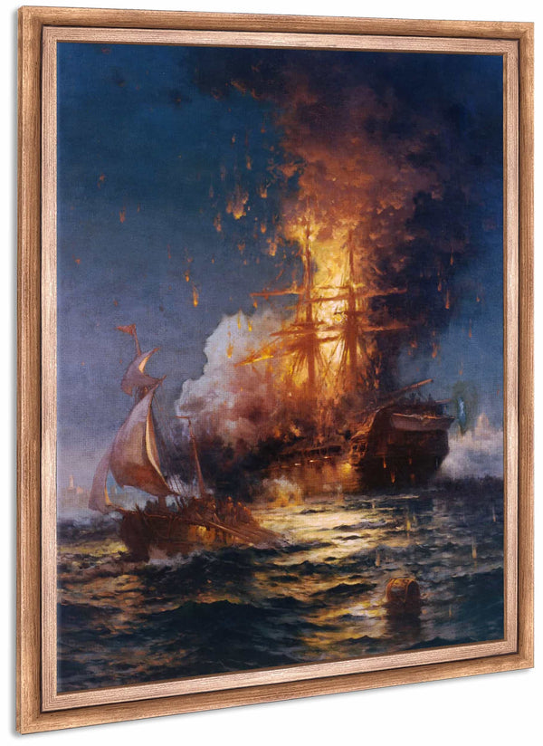 Burning Of The Frigate Philadelphia In The Harbor Of Tripoli By Edward Moran