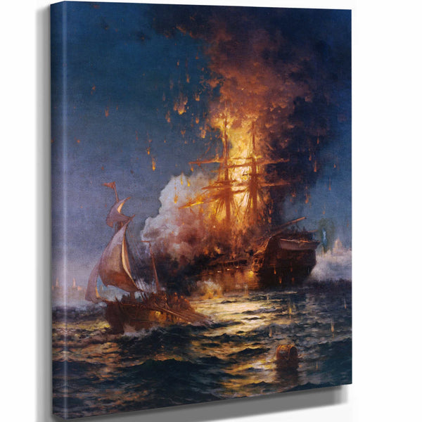 Burning Of The Frigate Philadelphia In The Harbor Of Tripoli By Edward Moran