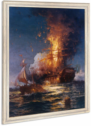 Burning Of The Frigate Philadelphia In The Harbor Of Tripoli By Edward Moran