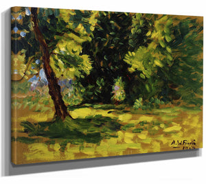 Alfred William Finch 14" x 11" / Stretched Canvas Wrap Bushes By Alfred William Finch