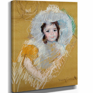 Mary Cassatt 11" x 14" / Stretched Canvas Wrap Buste De Fillette By Mary Cassatt