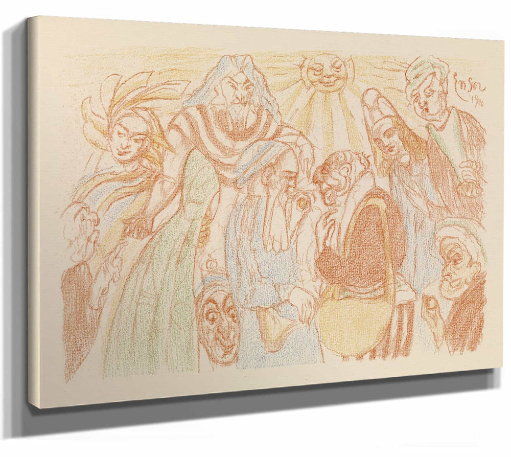 James Ensor 14" x 11" / Stretched Canvas Wrap Caesars Denarius By James Ensor