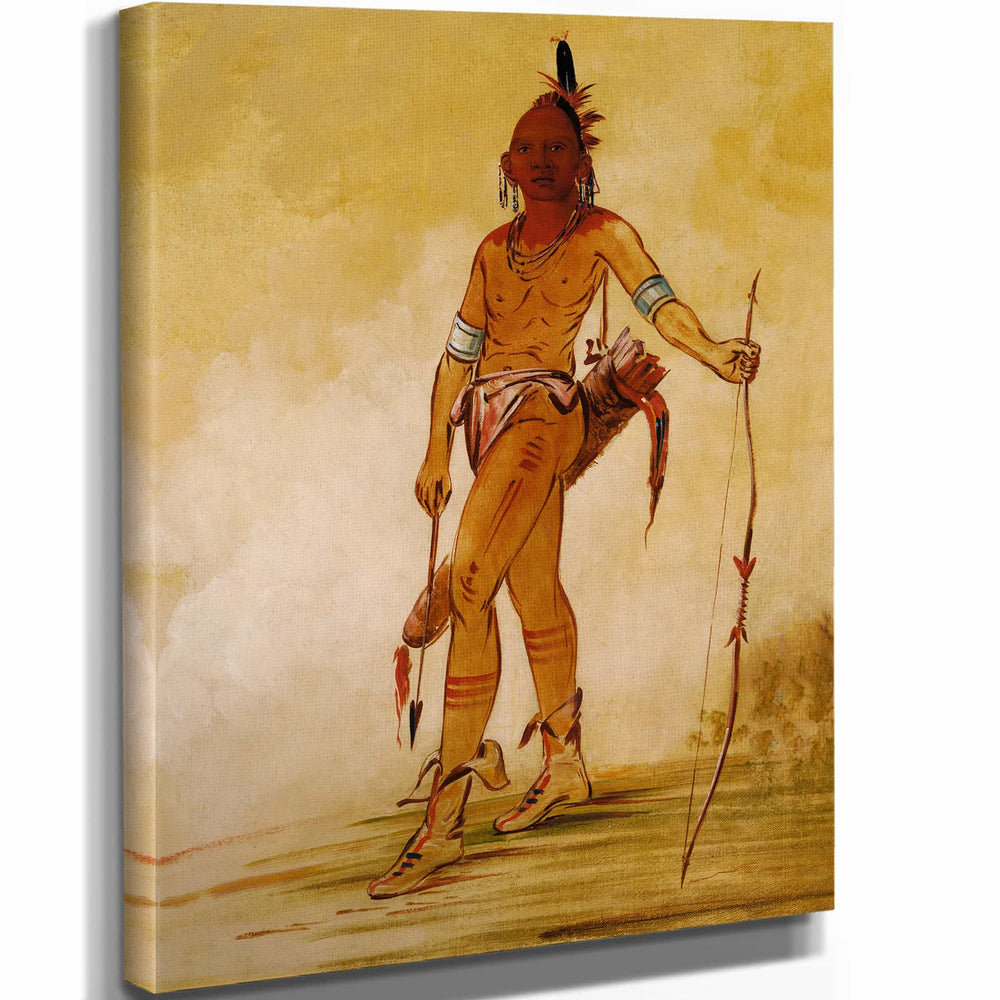 George Catlin 11" x 14" / Stretched Canvas Wrap Cah He Ga Shin Ga Little Chief By George Catlin