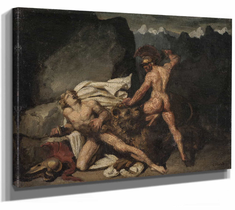 Joseph Desire Court 14" x 11" / Stretched Canvas Wrap Cain Et Abel By Joseph Desire Court