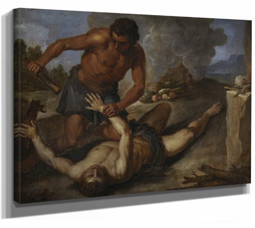 David Teniers The Younger 14" x 11" / Stretched Canvas Wrap Cain Killing Abel By David Teniers The Younger