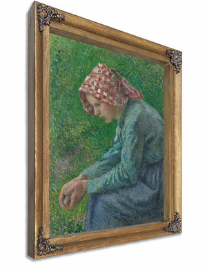 A Seated Peasant Woman By Camille Pissarro