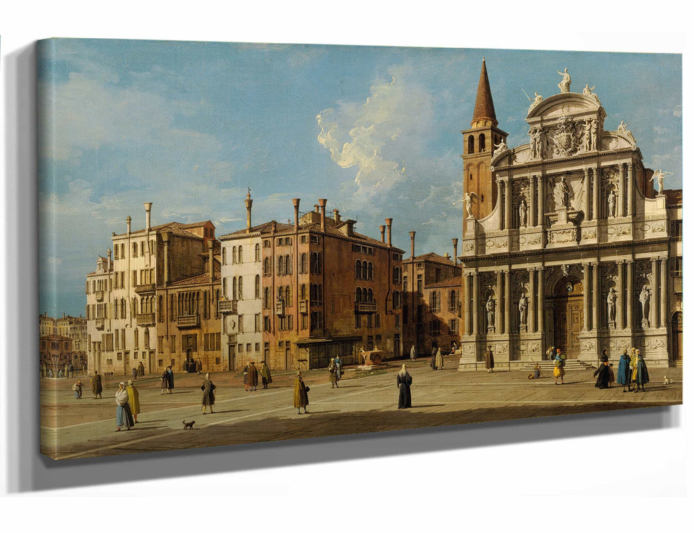 Canaletto 18" x 12" / Stretched Canvas Wrap Campo Santa Maria Zobenigo Venice By Canaletto 1