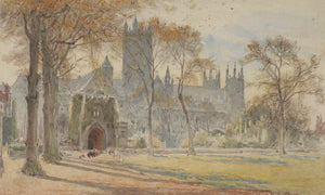 Albert Goodwin 18" x 12" / Unframed Paper Canterbury By Albert Goodwin