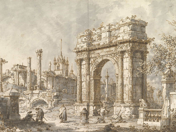 Canaletto Capriccio With A Roman Triumphal Arch (1720–30) By Canaletto