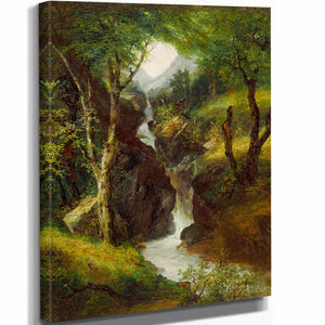 John Frederick Kensett Cascade In The Forest By John Frederick Kensett