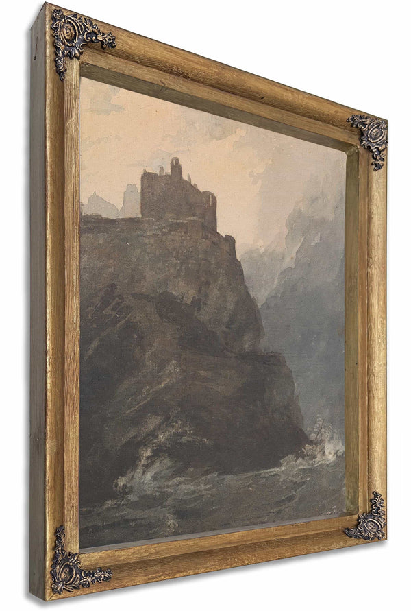 Castle On Cliff With A Stormy Sea And Shipwreck At Base Of Cliff By Thomas Sully