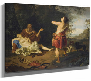 Ary De Vois 14" x 11" / Stretched Canvas Wrap Cephalus And Procris By Ary De Vois