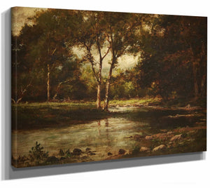 Charles Linford 14" x 11" / Stretched Canvas Wrap Cherry Creek Delaware Water Gap Pa By Charles Linford