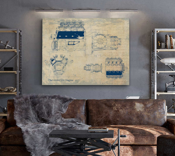 Chevrolet ls1 Engine Wall Art from Bella Frye.