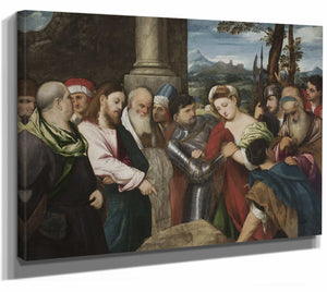 Bonifacio Veronese Christ And The Adulteress By Bonifacio Veronese