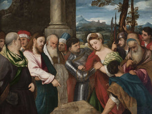 Bonifacio Veronese Christ And The Adulteress By Bonifacio Veronese