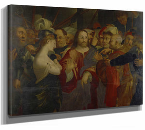 Lorenzo Lotto 14" x 11" / Stretched Canvas Wrap Christ And The Adulteress By Lorenzo Lotto