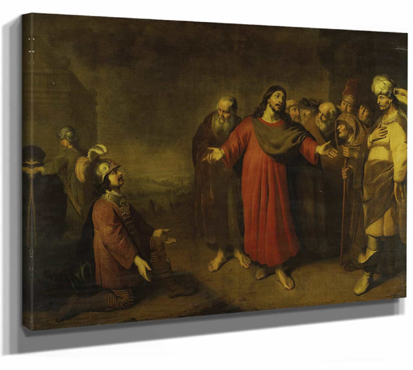 Adam Camerarius 14" x 11" / Stretched Canvas Wrap Christ And The Centurion By Adam Camerarius