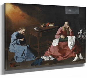 Christ And The Virgin In The House At Nazareth By Francisco De Zurbaran